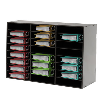 Literature Organizer - 24 Compartment, Letter, Black