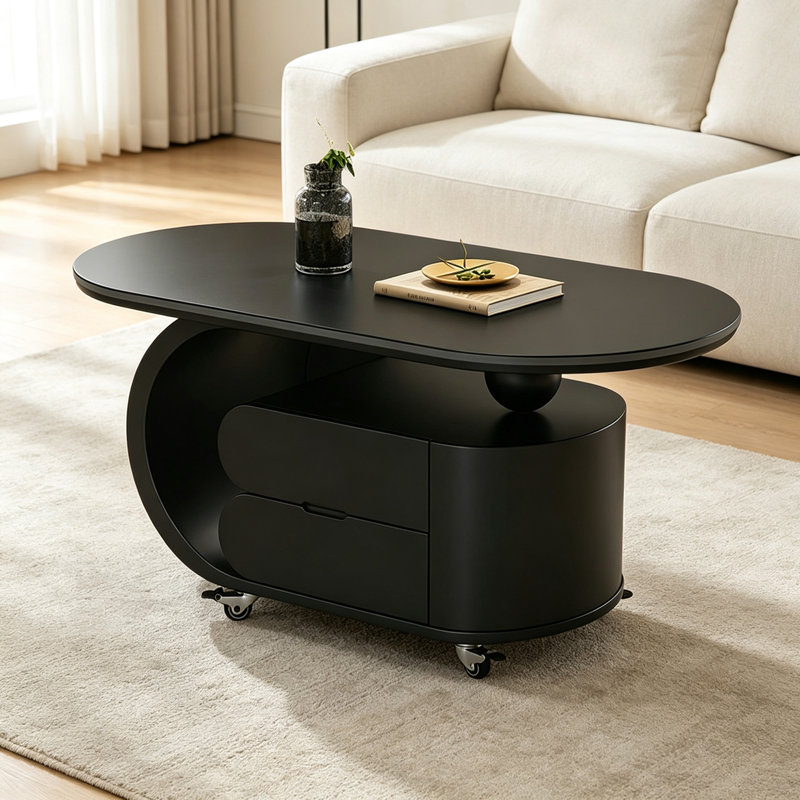 Holub, H 17,71 po x l 31,49 po x P 15,74 po, Noir, Couleur unie