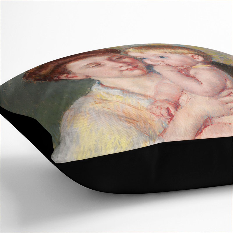 Mother And Child Vol.4 Square Throw Cushion, Black, 40cm H x 40cm W x 15cm D