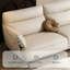 Ensemble de salon en cuir véritable blanc crème 3 pièces