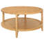 Table basse ronde en bois avec tablette inférieure