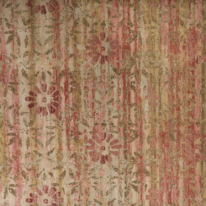 Pink Treillage Wool Silk Blend Rug