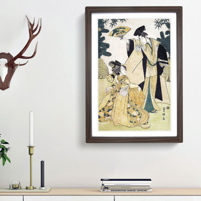 A Young Lady and Man by Utagawa Toyokuni - Framed Print