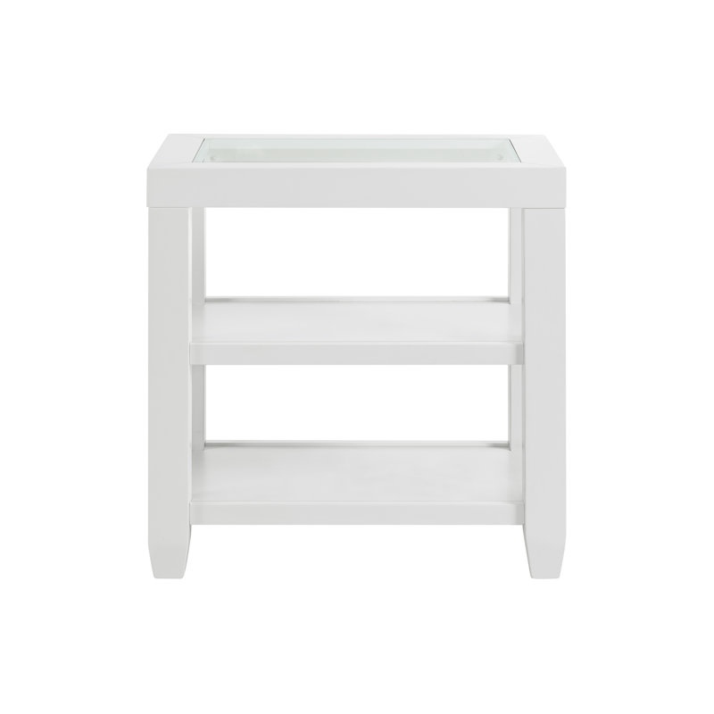 Arystan Frame End Table with Storage, White