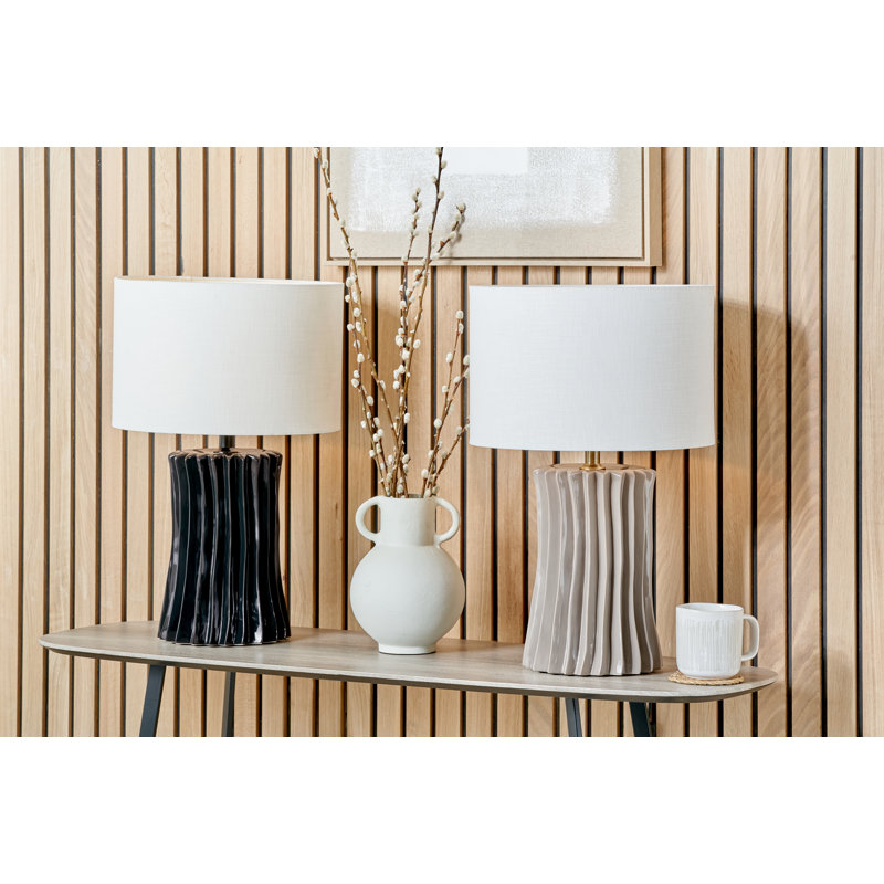 Devony Ceramic Table Lamp, Black
