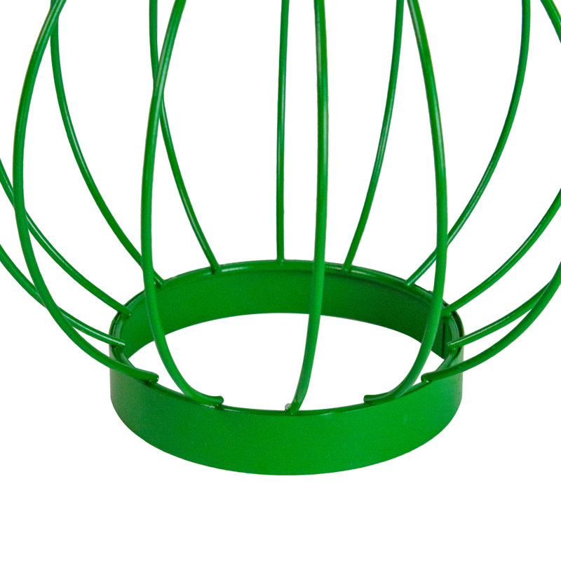 6.5" Green Metal Outdoor Hanging LED Solar Lantern