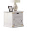 Table de bout rustique Bacerra - blanc antique / or