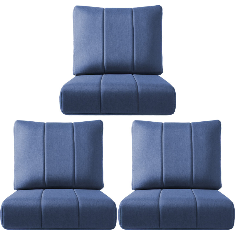 Ensemble de coussins de siège et de dossier pour patio 6 po Forbell, 3, Bleu