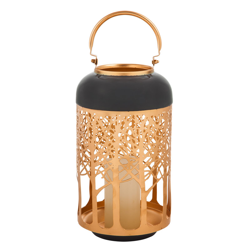 Black Metal Tabletop and Hanging Candle Lantern