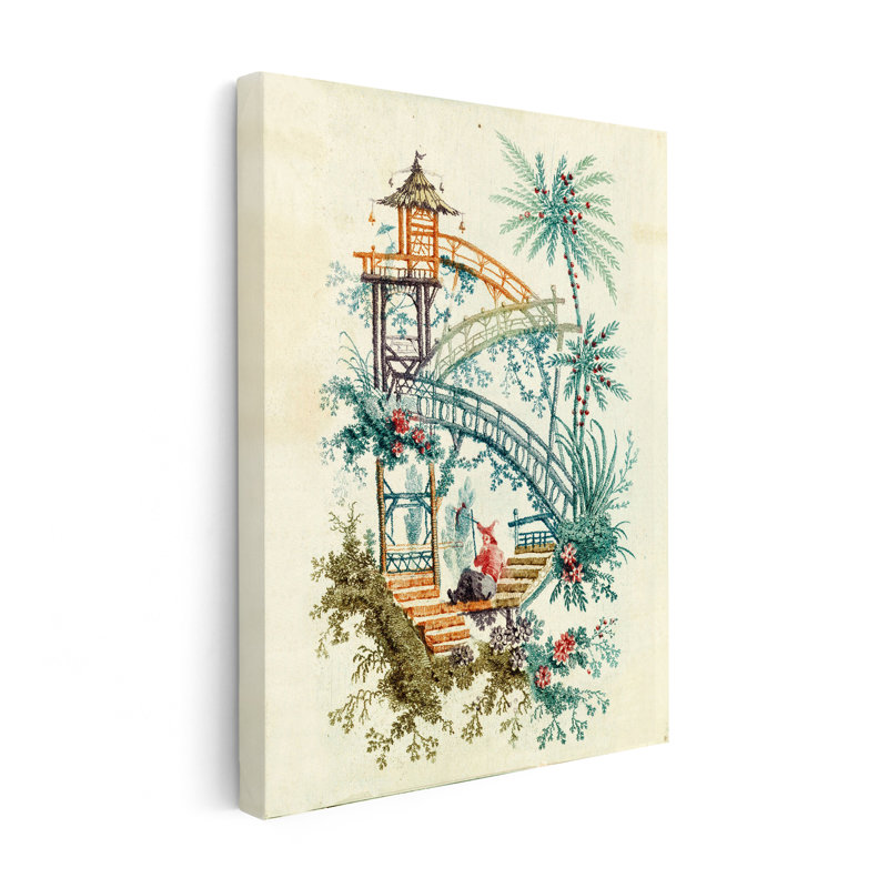 Cascade de chinoiserie, Unframed, Canvas, 16"H x 20"W
