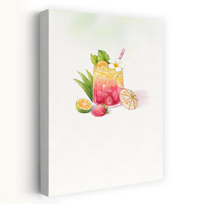 Refreshing Tropical Drink Colorful Vibrant Abstract Fruit Summer Wall Art Print