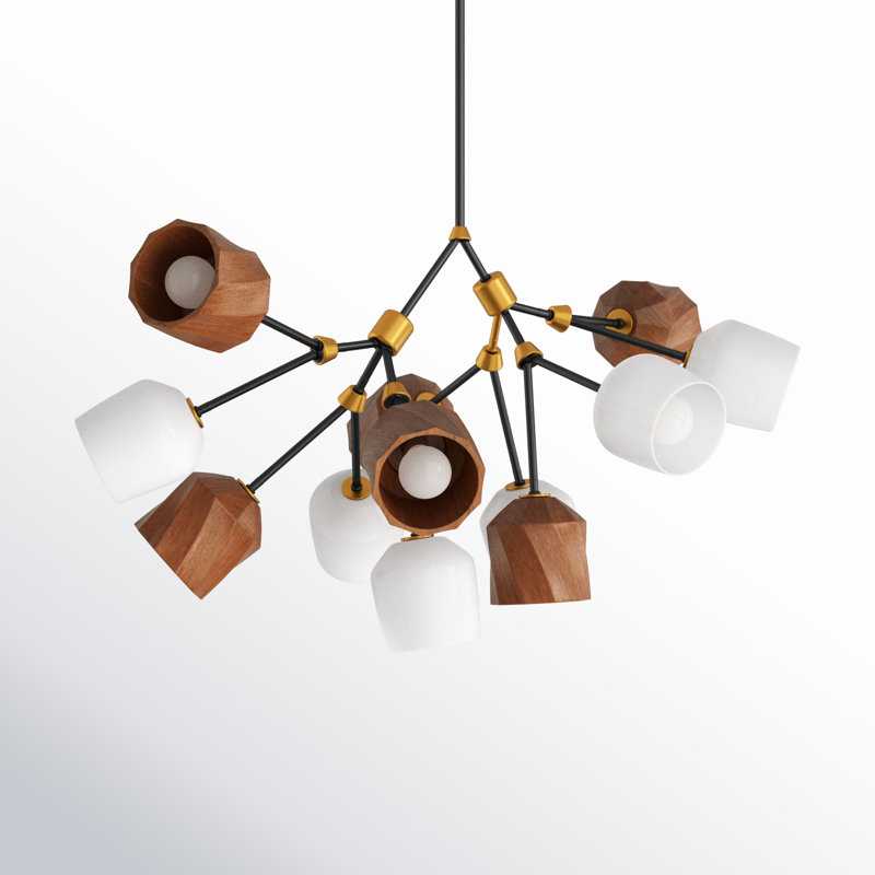 Mirielle - Light Dark Bronze/Antique Brass Unique/Statement Pendant, 25.5" H x 40.75" W x 40.75" D, 12