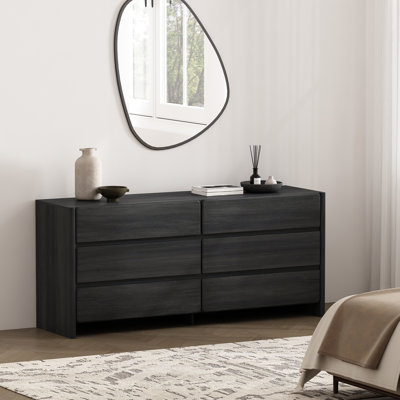 Commode 72 "en gris anthracite Linda (6 tiroirs)