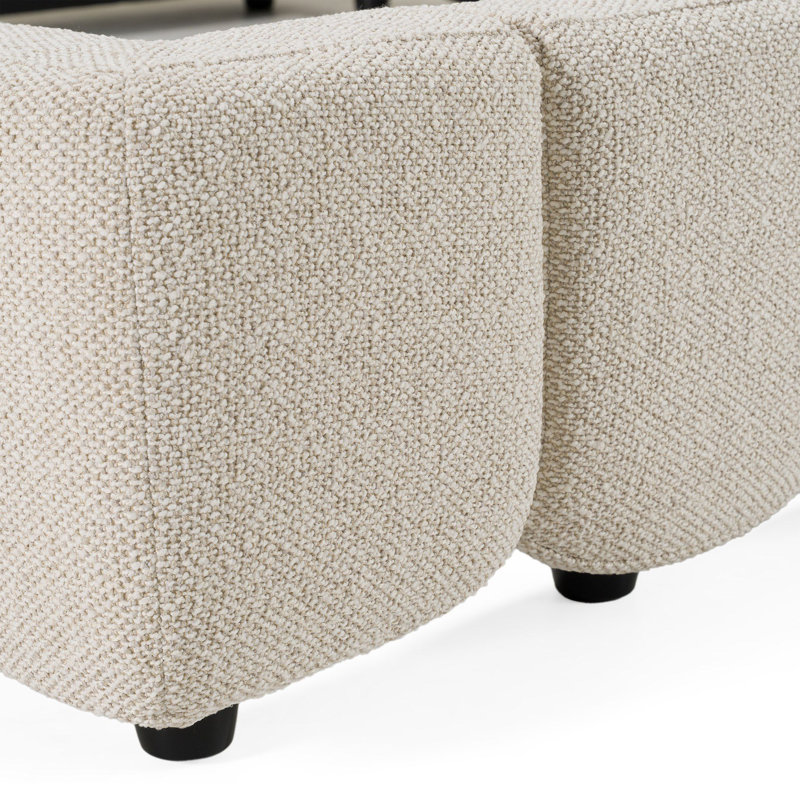 Harris - Lit moderne en tissu blanc cassé, Très grand, Blanc cassé