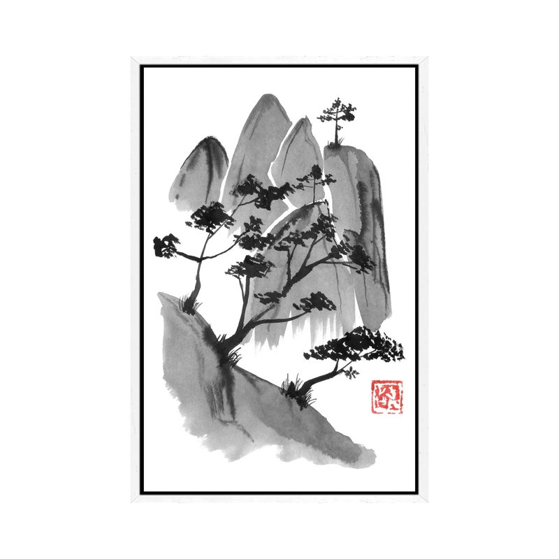 Cliff by Péchane - Painting on Canvas, White Framed, 152.5 cm H x 101.5 cm W