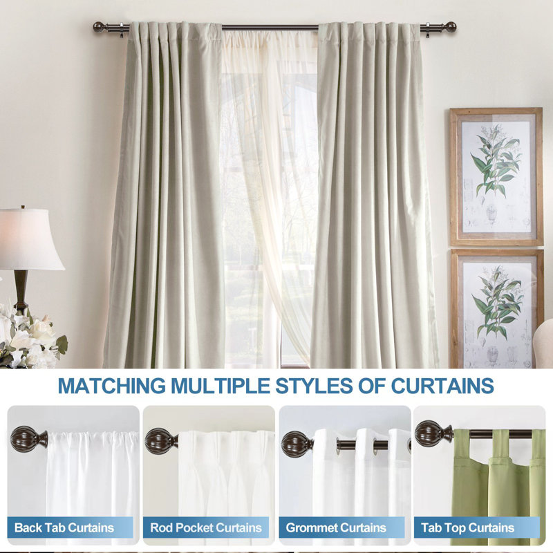 Tringle à rideaux double Bradfield, H 1 po x l 48 po x P 1 po, Bronze
