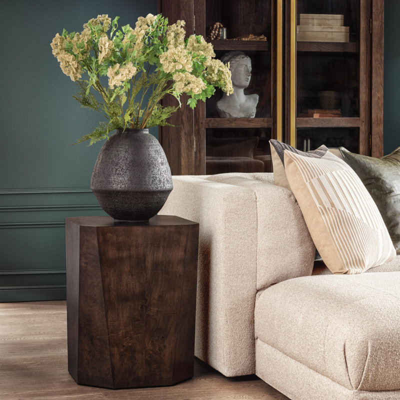 Avena Wood End Table, Brown