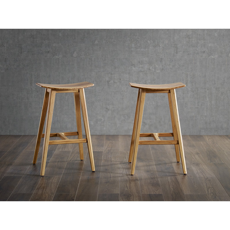 Mid-Century Modern Solid Wood Ahmetli Counter Stool