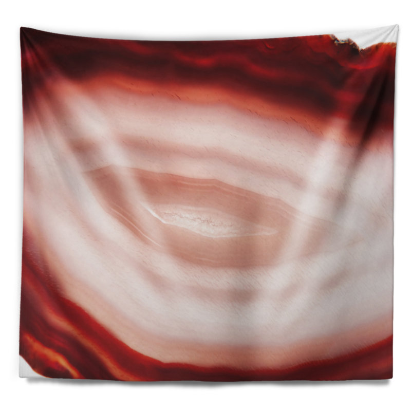 Agate de polyester avec tapisserie en cristal chalcedony avec accessoires suspendus inclus, H 68 po x l 80 po
