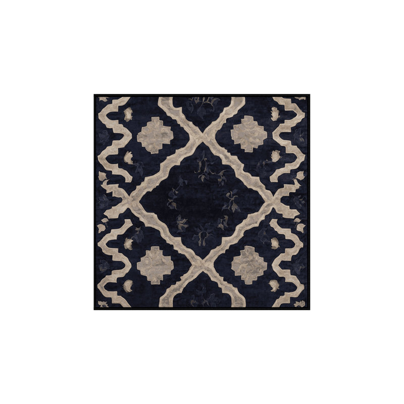 Machine Washable Gray Area Rug, Square 7'