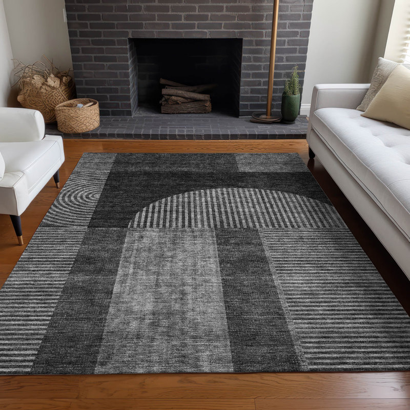 Alta Washable Geometric Indoor / Outdoor Rug, Rectangle 2'6" x 3'10"