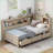 Twin Size Pine Wood Storage Daybed with 3 Drawers &amp; Shelves, Antique White Milk – No Box Spring Needed-221384450