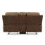 Causeuse inclinable à deux planches avec accoudoirs moelleux et moelleux en microfibre brun
