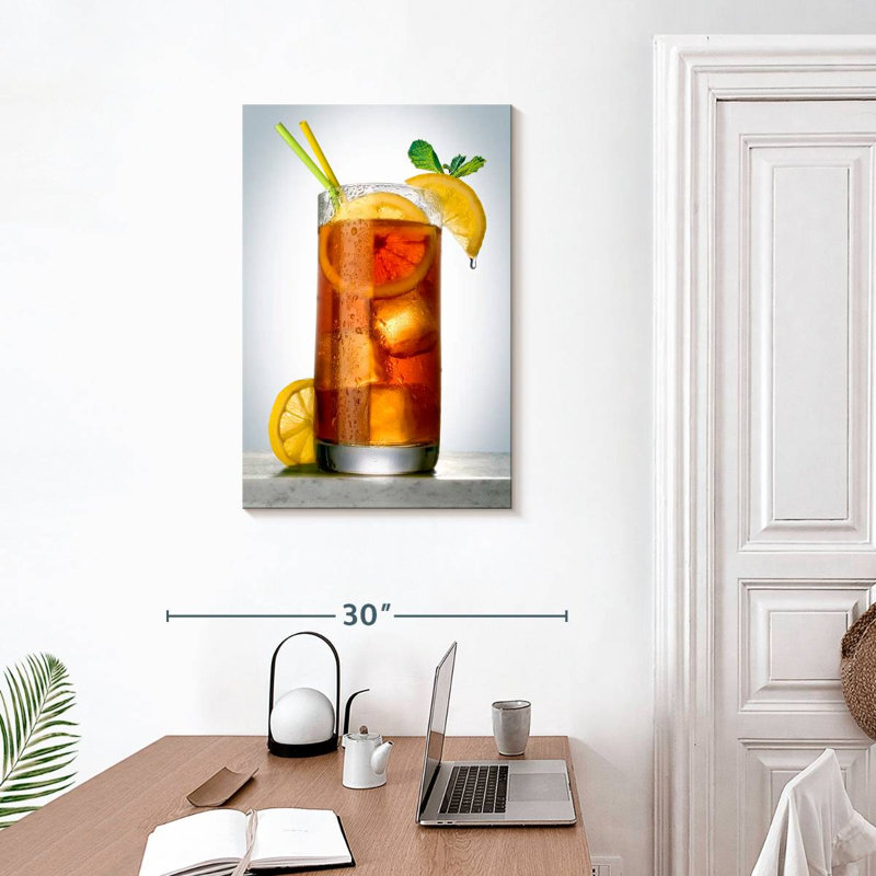 Yarlin Cold Glass Of Iced Tea, 30" H x 20" W