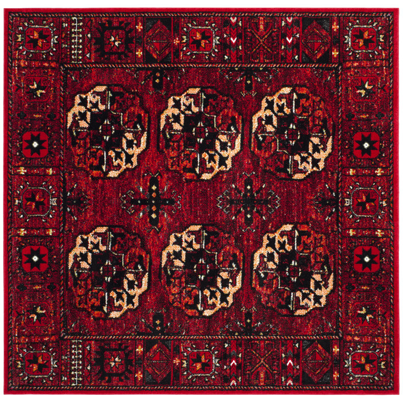 Tapis performance oriental rétro Donoban, Carré 6 pi 7 po