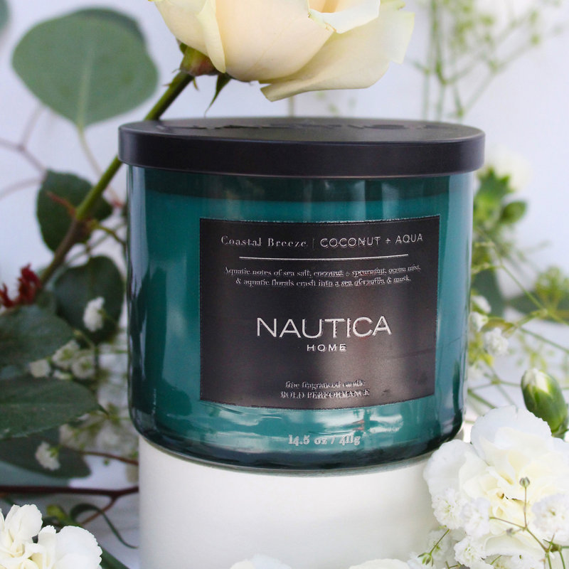 Coastal Breeze Blue Soy Scented Jar Candle 14.5 oz