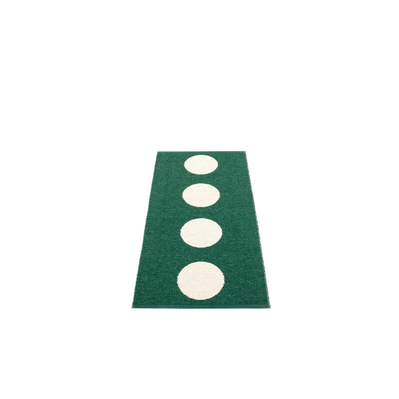 Vera Polka Dots Area Rug in Green/Off-White, Runner 2'3" x 5'