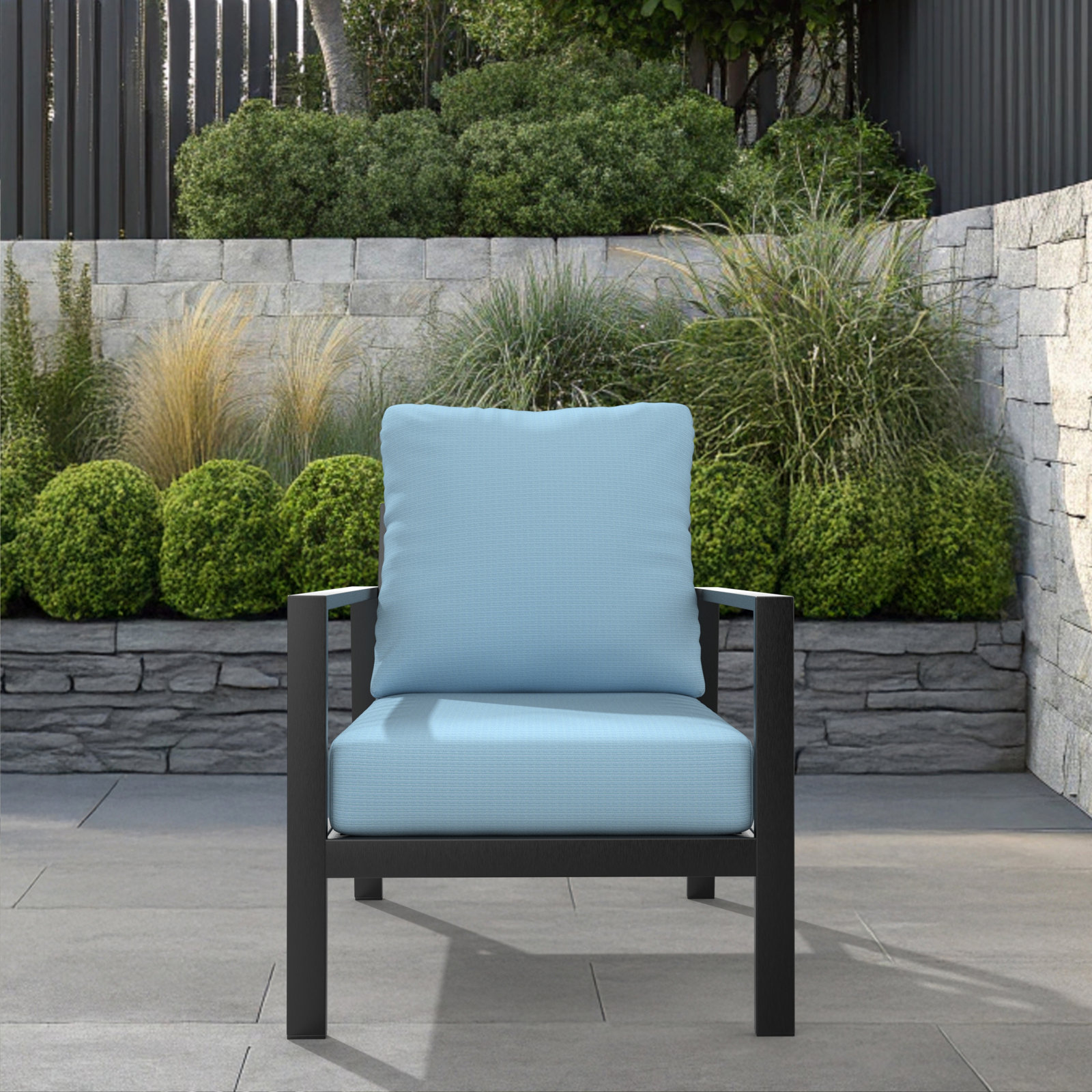 Amala 22" Sunbrella® Seat and Back Cushion, Canvas Air Blue Sunbrella® Canvas