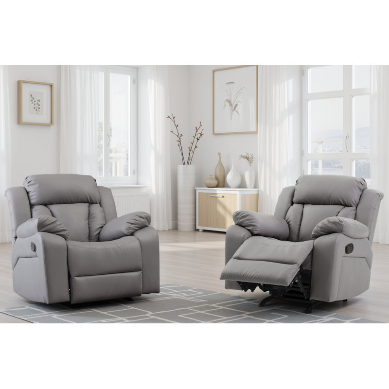 Ensemble de 2 fauteuils inclinables Novellara, Gris