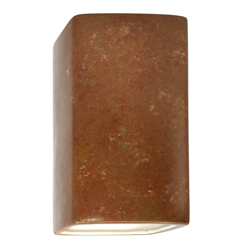 Applique murale d'extérieur en céramique Logan, Patine rouillée, Incandescent, H 13,5 po x l 7,25 po x P 6,5 po