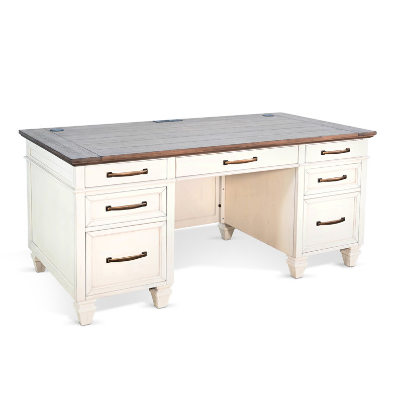 Sunny Designs White Desk With Drawers
