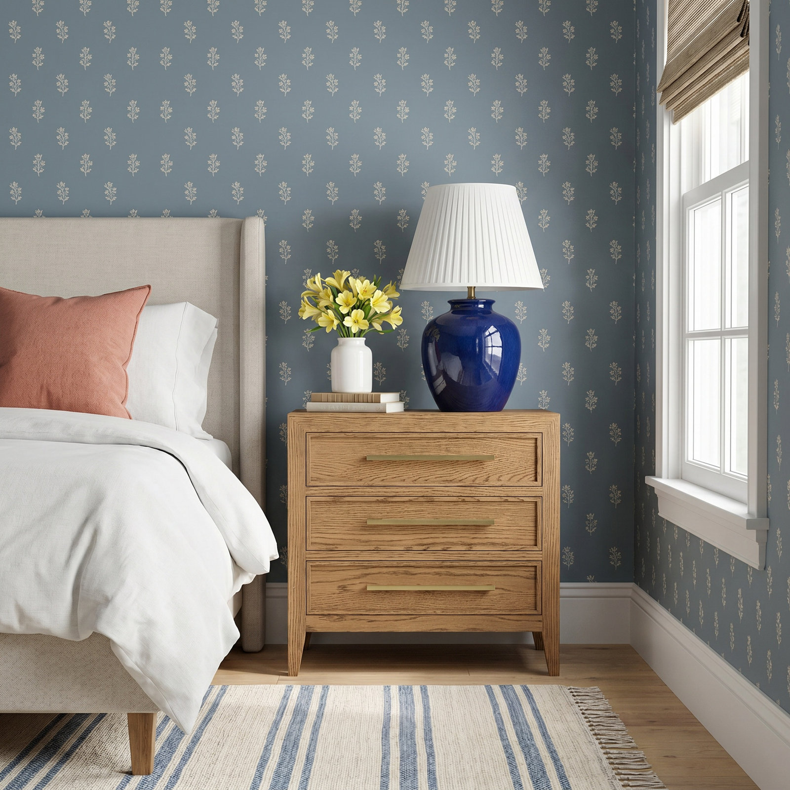 Adley 3-Drawer Oak Nightstand