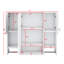 Armoire de rangement murale pour salle de bain avec miroir Armoire à pharmacie moderne avec tablettes ouvertes et cachées et porte-serviettes double-358179399