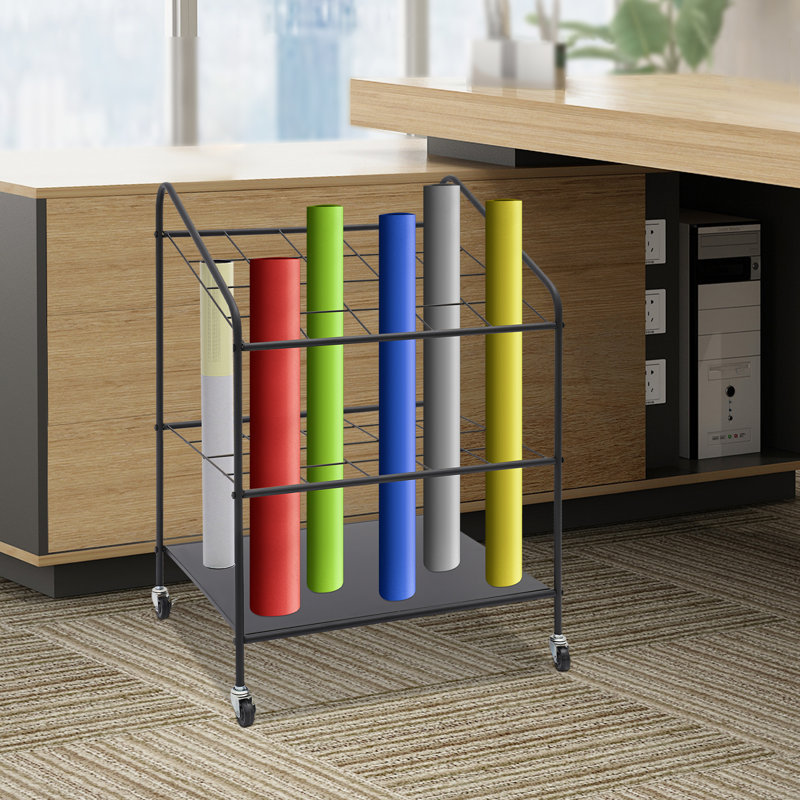 Mobile Paper Rolls Organizer Floor Storage Rack