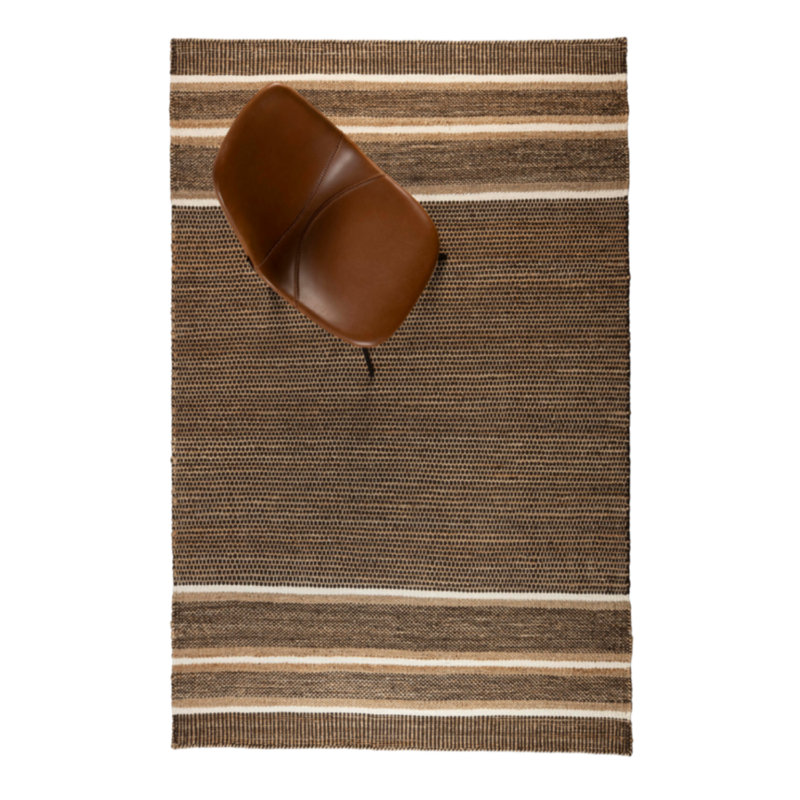 Djahe Striped Area Rug in Brown/White
