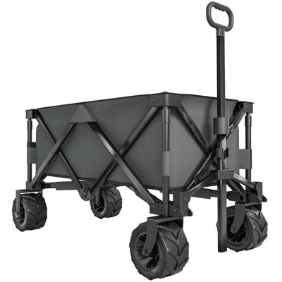 Outdoor Cargo 108*55*89 cm Metal 1 Piece Folding Wagon Dark Grey Foldable for Easy Storage