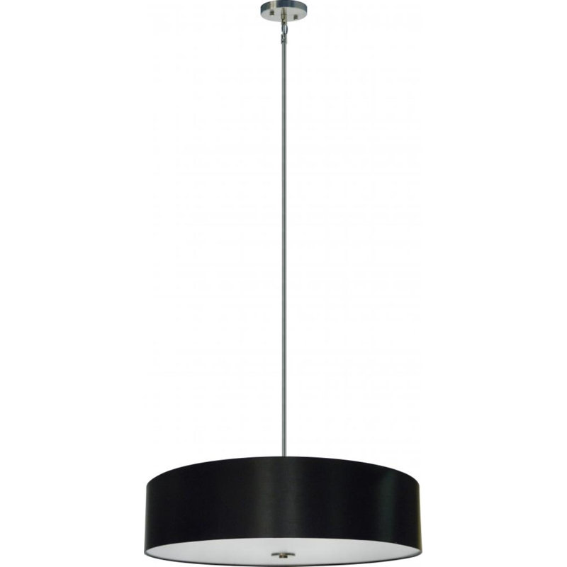 Lustre cylindrique unique à 5 lumières Olivo, Noir discret