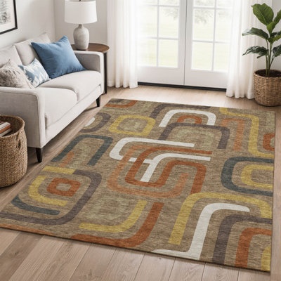 Premium Machine Washable Villers Mid-Century Modern Rug