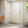 60.38" W x 32.5" D x 76" H Frameless Rectangle Sliding Shower Enclosure