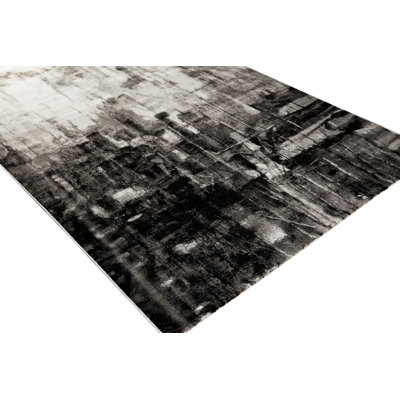 Tapis abstrait gris anthracite Mattox