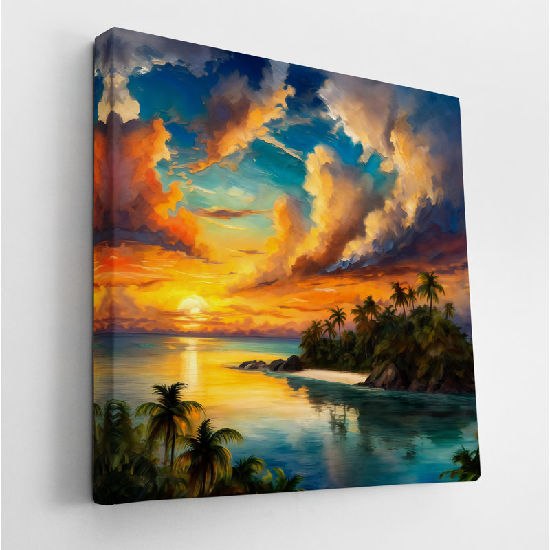 Beautiful Tropical Sunset, 24" H x 24" W