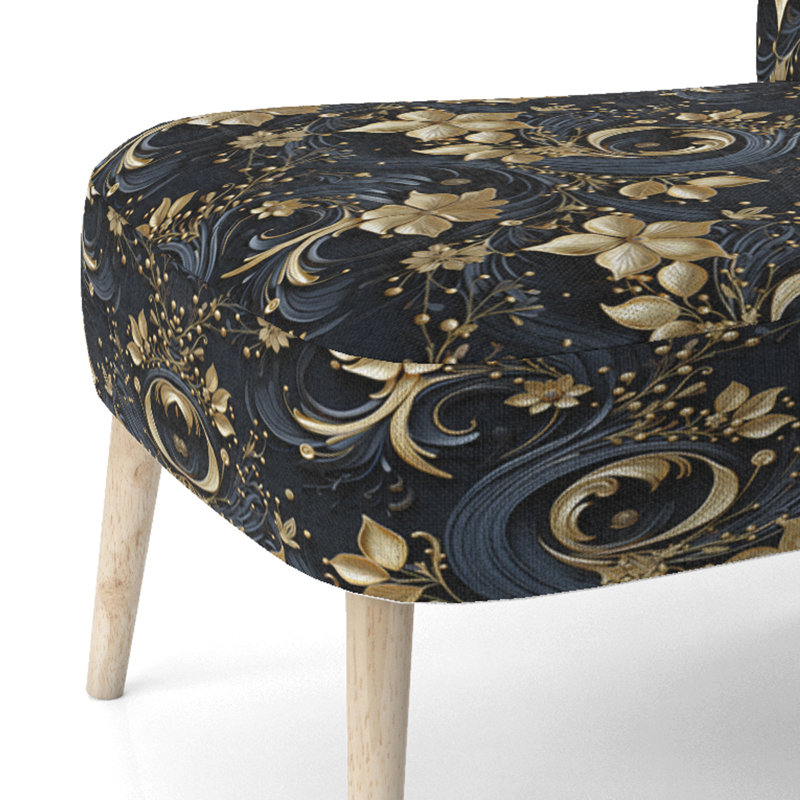 Chaise d'appoint rembourrée en velours Paisley