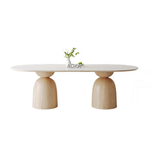 Table de salle à manger ovale en bois massif de style italien