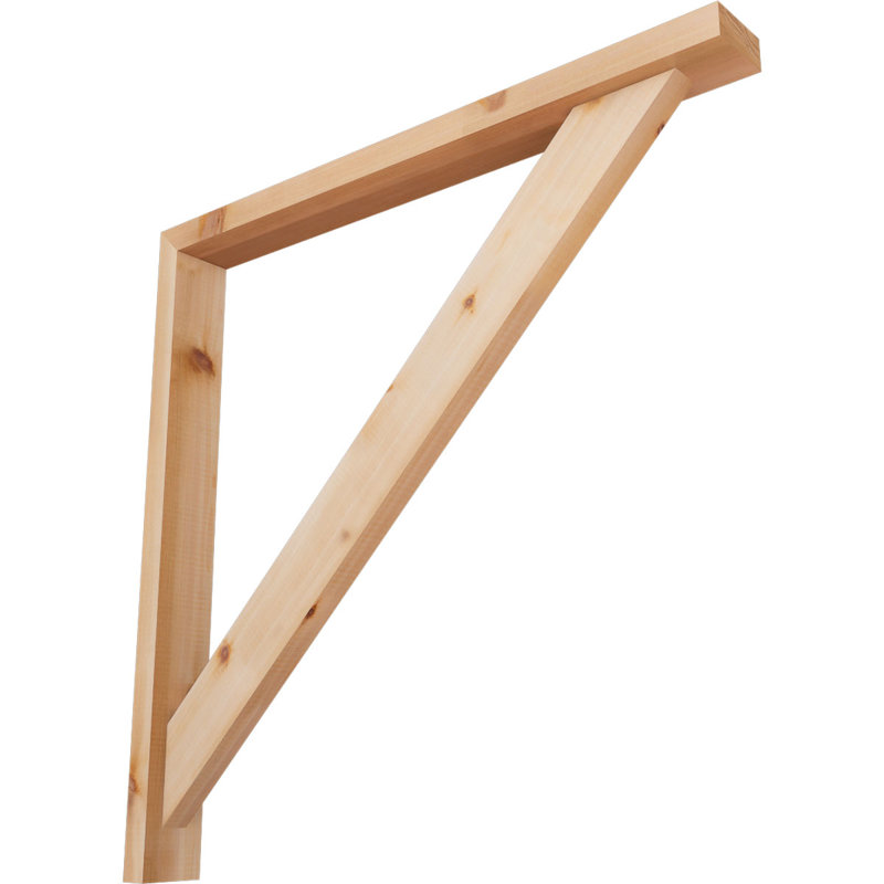 Traditional Block Bracket w/ Offset Brace, 34 x 34, 3 1/2"W Western Red Cedar (Smooth)