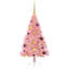 Artificial Pre-lit Christmas Tree with 150 LEDs Pink PVC-374538033