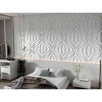 Panneau mural 3D blanc 19,7 po x 19,7 po Falkirk Ross (paquet de 5)